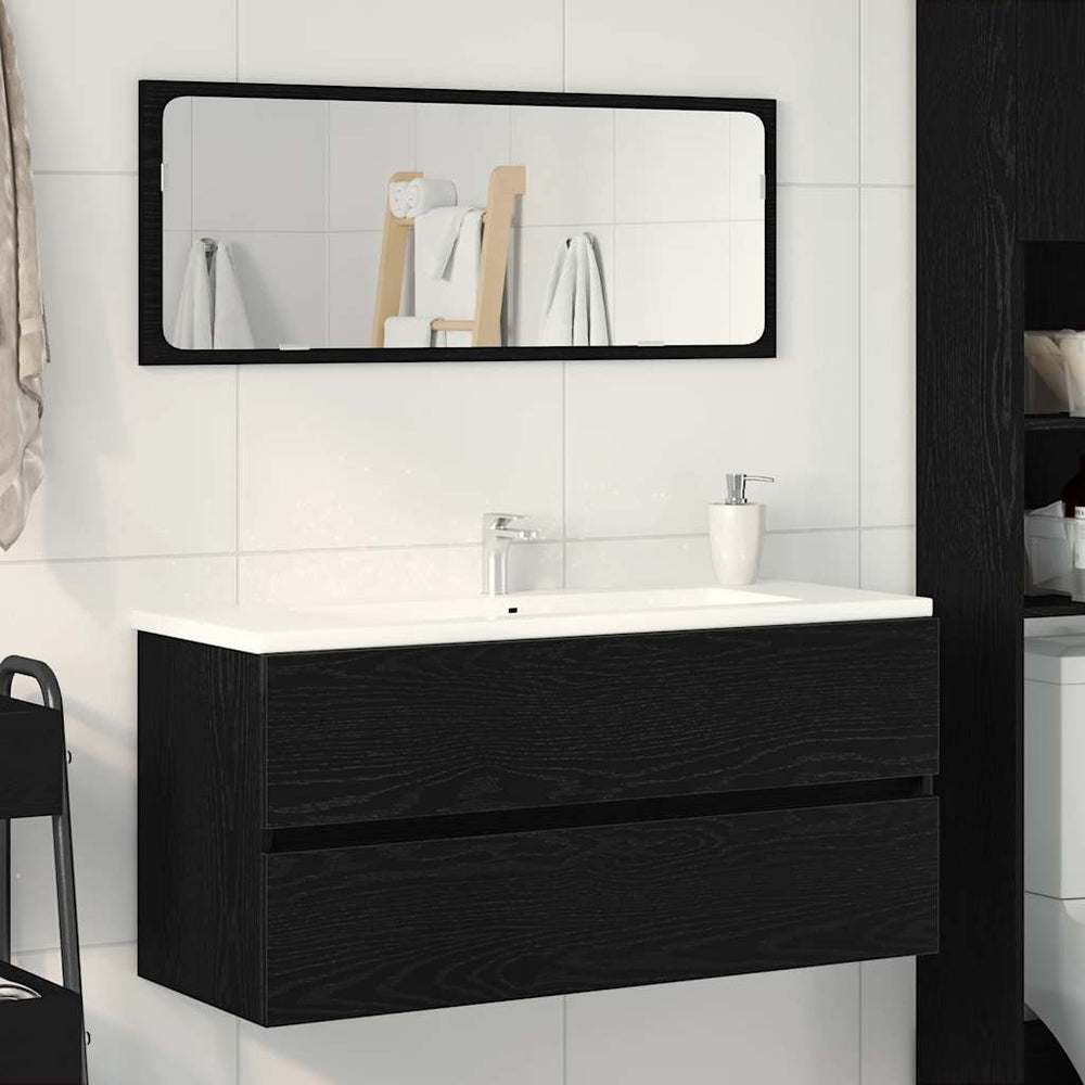 Waschbeckenunterschrank Schwarz Eiche 100 cm