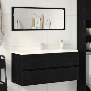 Waschbeckenunterschrank Schwarz Eiche 100 cm