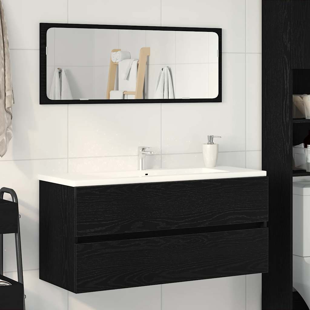 Waschbeckenunterschrank Schwarz Eiche 100 cm