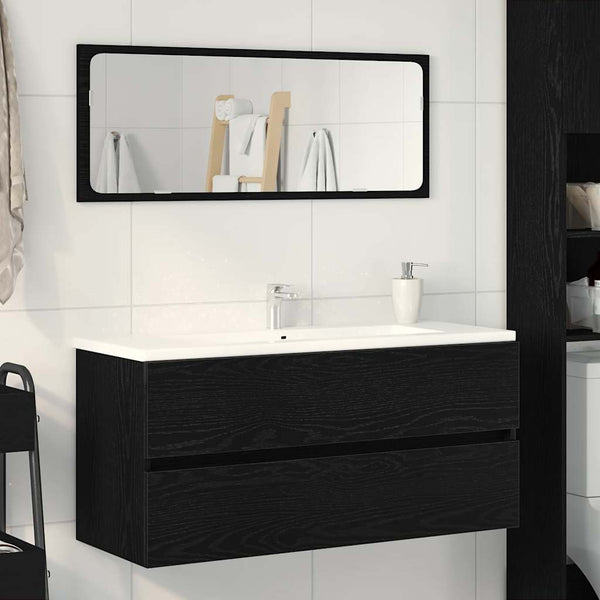 Waschbeckenunterschrank Schwarz Eiche 100 cm