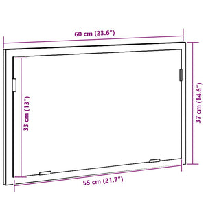 LED Badspiegel Schwarz Eichen-Optik 60cm