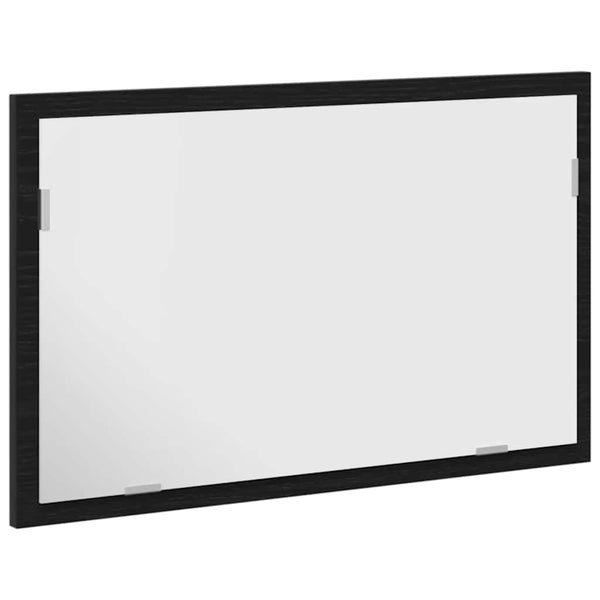 LED Badspiegel Schwarz Eichen-Optik 60cm
