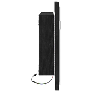 LED Badspiegel Schwarz Eichen-Optik 60cm