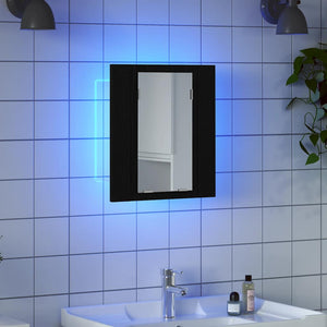 LED Badezimmerspiegelschrank Eiche Schwarz 40cm