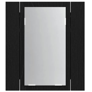 LED Badezimmerspiegelschrank Eiche Schwarz 40cm