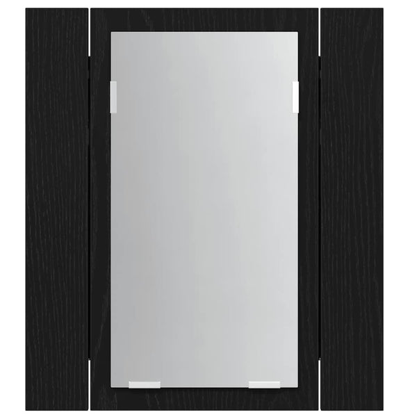 LED Badezimmerspiegelschrank Eiche Schwarz 40cm