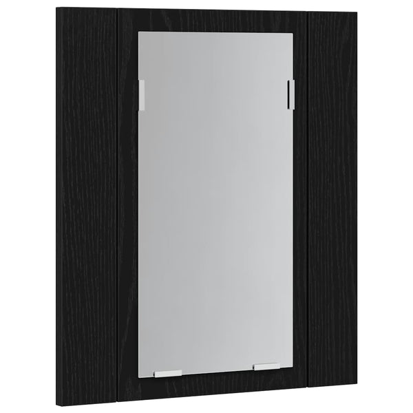 LED Badezimmerspiegelschrank Eiche Schwarz 40cm