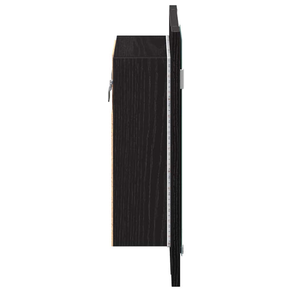 LED Badezimmerspiegelschrank Eiche Schwarz 40cm