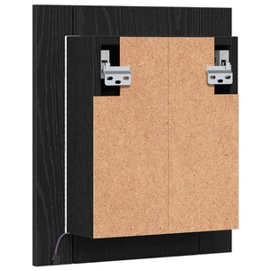 LED Badezimmerspiegelschrank Eiche Schwarz 40cm
