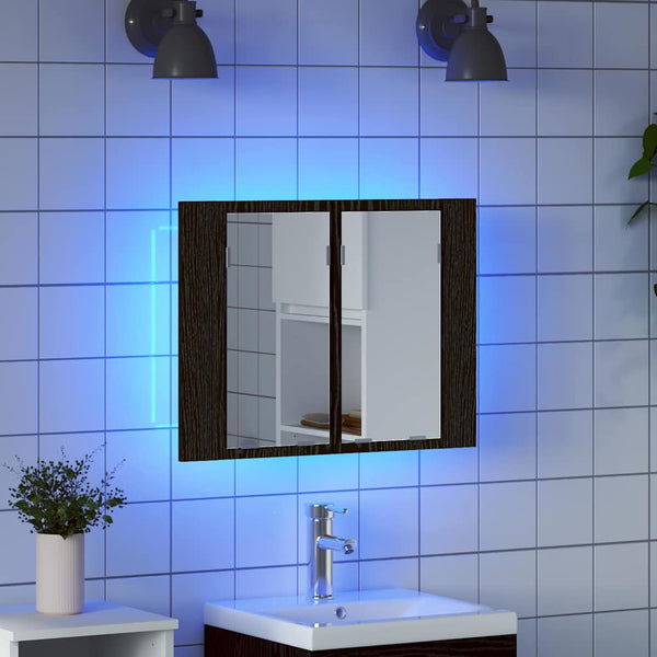 Badezimmerspiegelschrank Schwarz Eiche 60cm