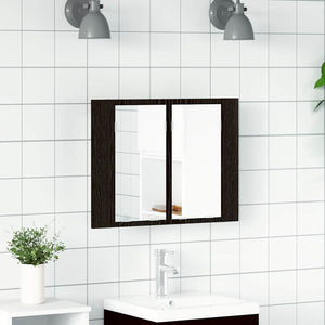 Badezimmerspiegelschrank Schwarz Eiche 60cm