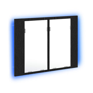 Badezimmerspiegelschrank Schwarz Eiche 60cm
