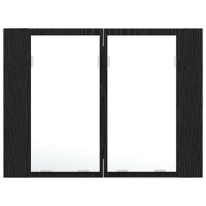 Badezimmerspiegelschrank Schwarz Eiche 60cm
