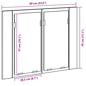 Badezimmerspiegelschrank Schwarz Eiche 60cm