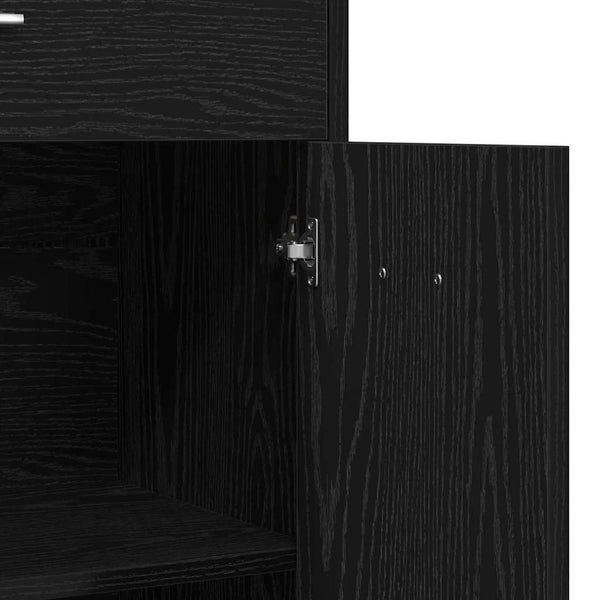 Badezimmerschrank Schwarz Eichen-Optik 60x33x80 cm