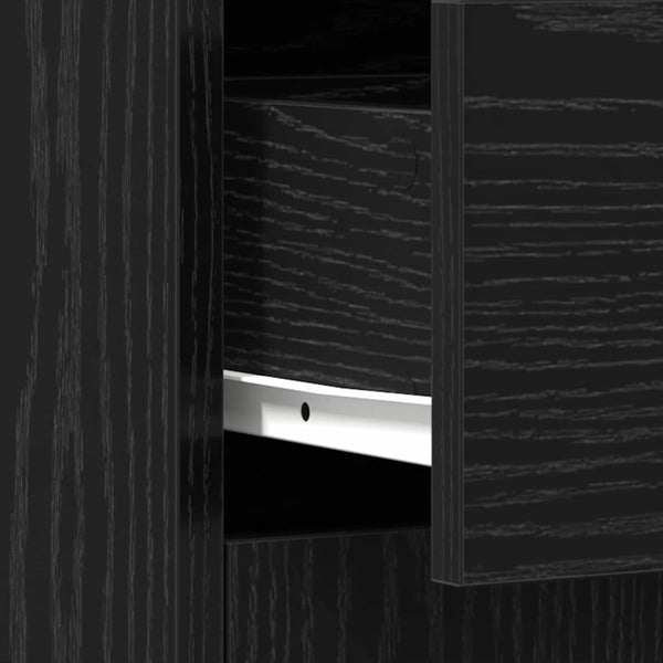 Badezimmerschrank Schwarz Eichen-Optik 60x33x80 cm