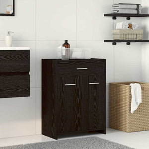 Badezimmerschrank Schwarz Eichen-Optik 60x33x80 cm