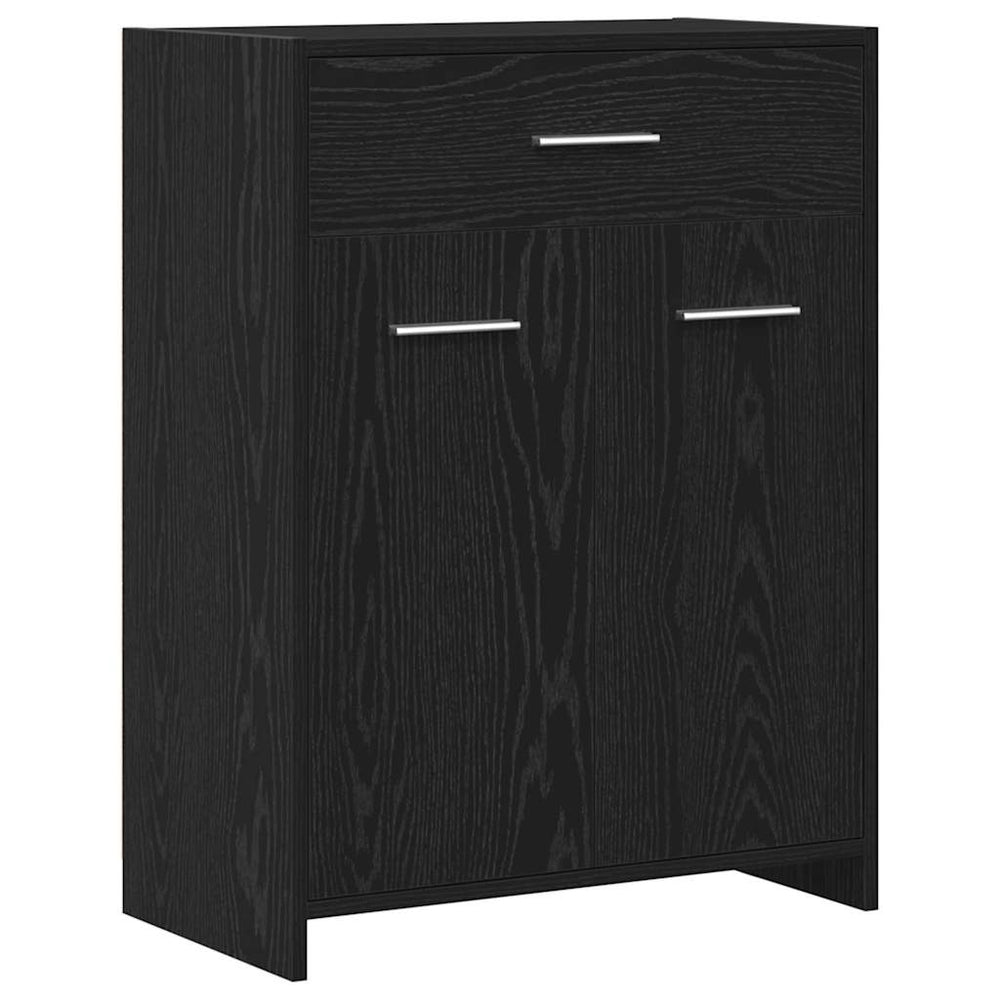 Badezimmerschrank Schwarz Eichen-Optik 60x33x80 cm