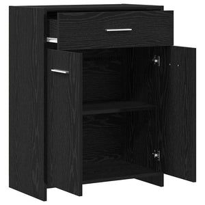 Badezimmerschrank Schwarz Eichen-Optik 60x33x80 cm