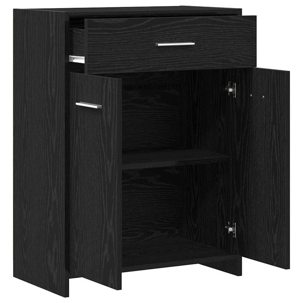 Badezimmerschrank Schwarz Eichen-Optik 60x33x80 cm