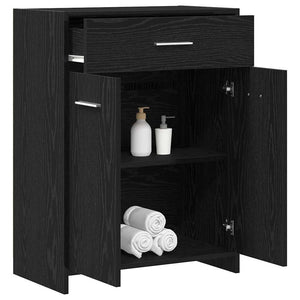 Badezimmerschrank Schwarz Eichen-Optik 60x33x80 cm