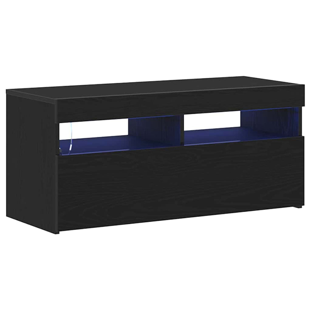 Schwarzer TV-Schrank Eichen-Optik, 90cm