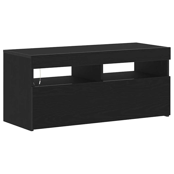 Schwarzer TV-Schrank Eichen-Optik, 90cm