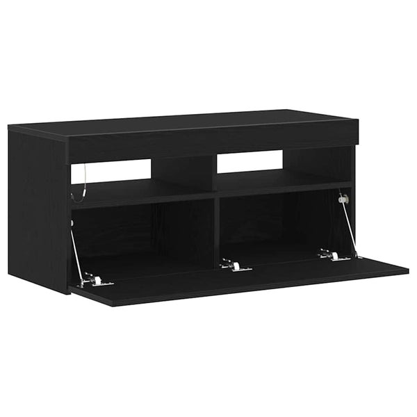 Schwarzer TV-Schrank Eichen-Optik, 90cm