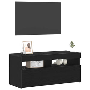 Schwarzer TV-Schrank Eichen-Optik, 90cm