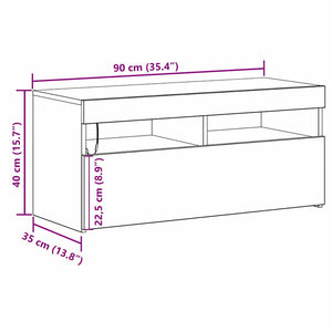 Schwarzer TV-Schrank Eichen-Optik, 90cm