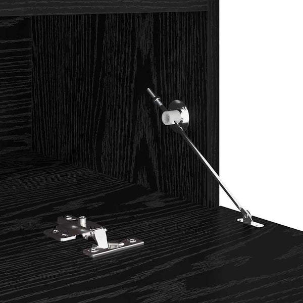 TV-Schrank mit LED Schwarz Eichen-Optik