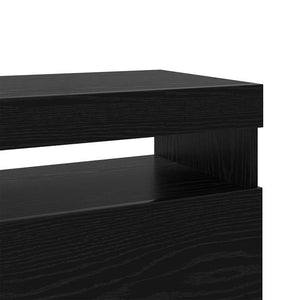 TV-Schrank mit LED Schwarz Eichen-Optik
