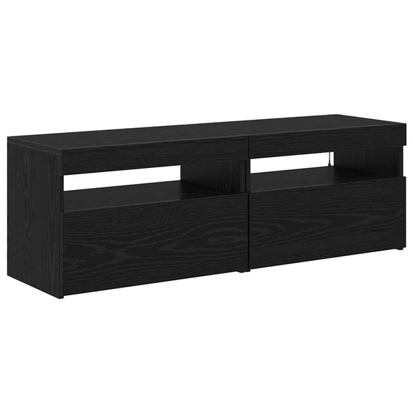 TV-Schrank mit LED Schwarz Eichen-Optik