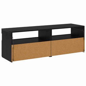 TV-Schrank mit LED Schwarz Eichen-Optik
