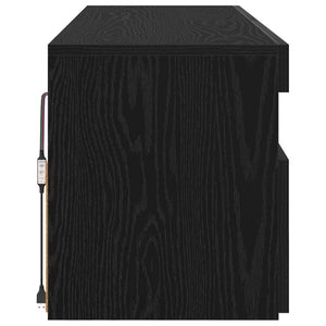 TV-Schrank mit LED Schwarz Eichen-Optik