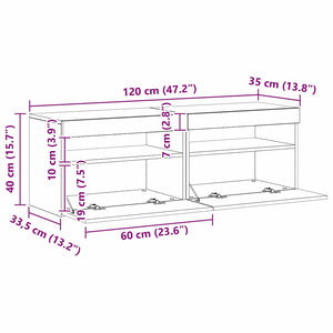 TV-Schrank mit LED Schwarz Eichen-Optik