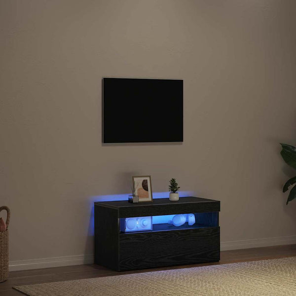 TV-Schrank Schwarz Eichen-Optik 75 cm