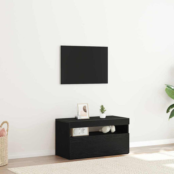 TV-Schrank Schwarz Eichen-Optik 75 cm