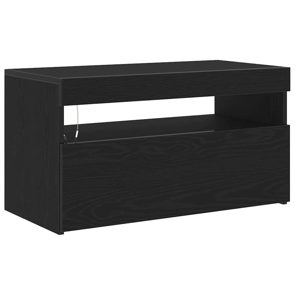 TV-Schrank Schwarz Eichen-Optik 75 cm