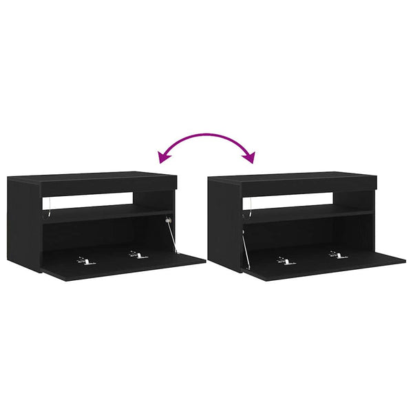 TV-Schrank Schwarz Eichen-Optik 75 cm