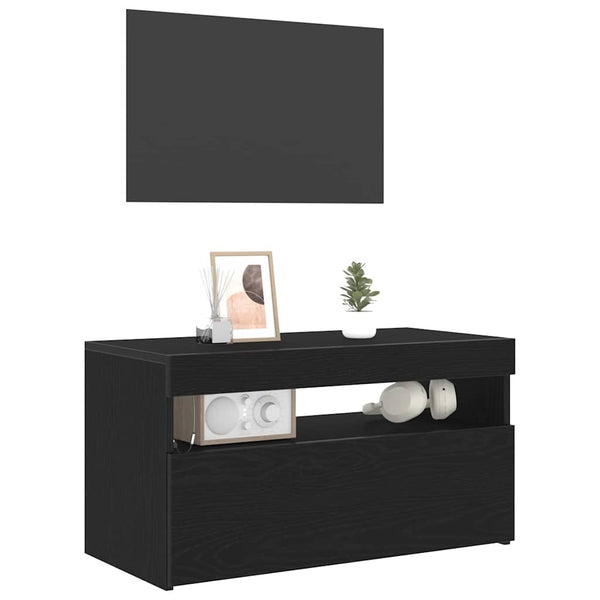 TV-Schrank Schwarz Eichen-Optik 75 cm
