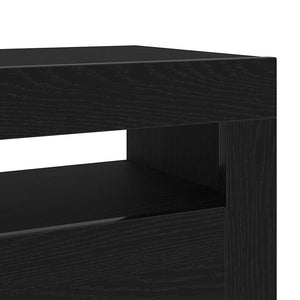 TV-Schrank mit LED Schwarz Eichen-Optik, 2er-Set