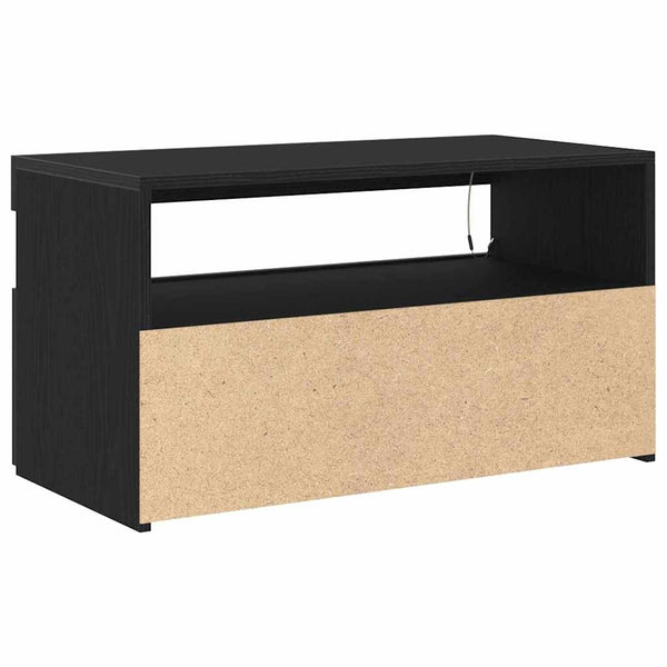TV-Schrank mit LED Schwarz Eichen-Optik, 2er-Set