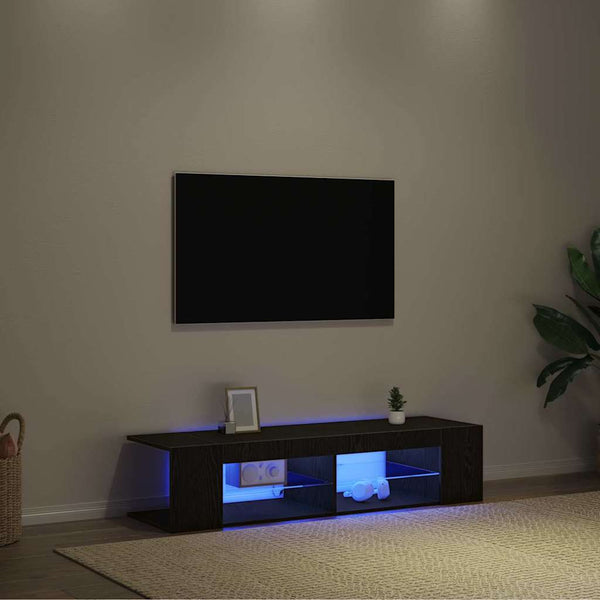 TV-Schrank Schwarz Eichen-Optik 135 cm