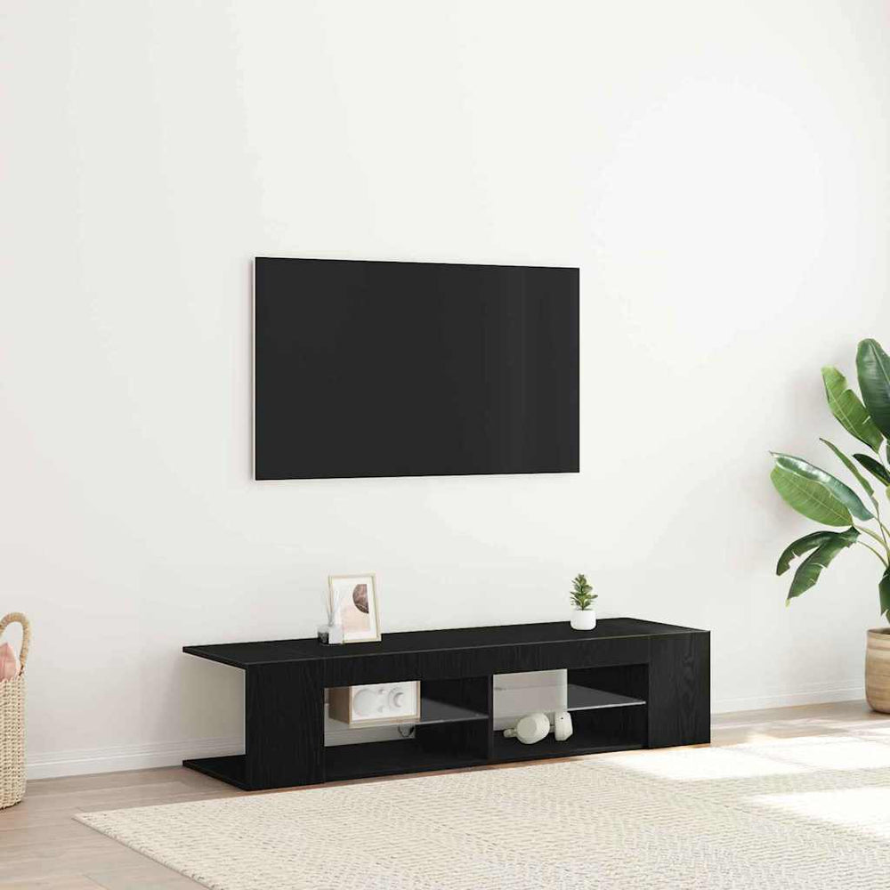 TV-Schrank Schwarz Eichen-Optik 135 cm