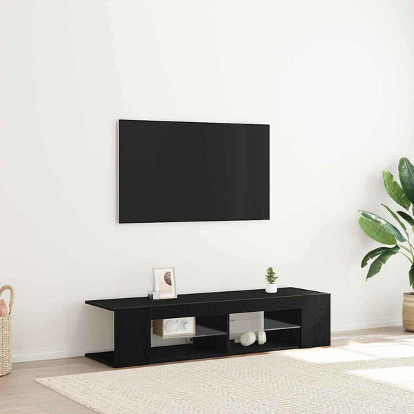 TV-Schrank Schwarz Eichen-Optik 135 cm
