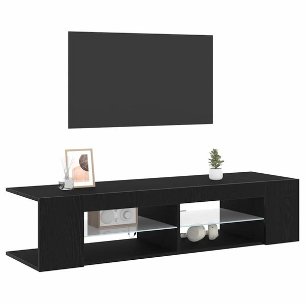 TV-Schrank Schwarz Eichen-Optik 135 cm