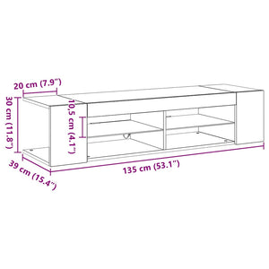 TV-Schrank Schwarz Eichen-Optik 135 cm