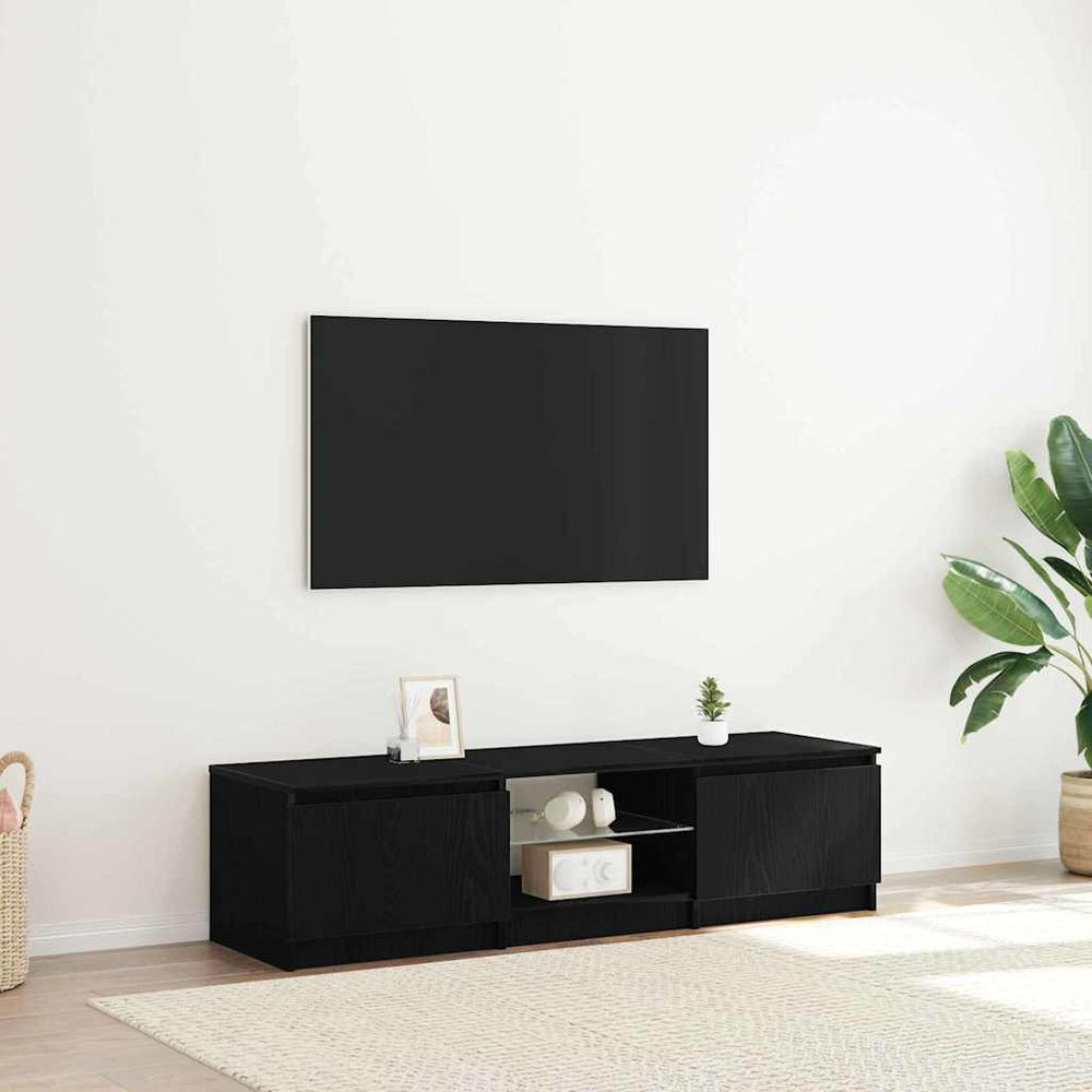 TV-Schrank Schwarz Eichen-Optik 140 cm