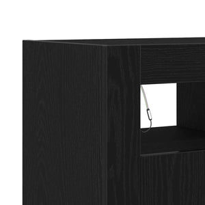 Schwarzes Sideboard Eichenoptik 80cm